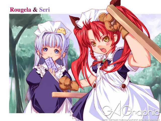 Red haired anime girls baseball free wallpaper for desktop - medium preview image