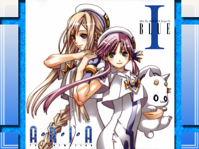 Anime couple cat dog blue free wallpaper for desktop - medium preview image