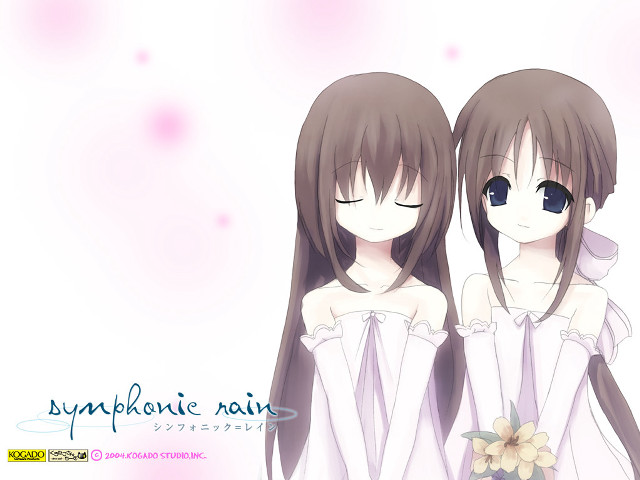 Anime girls white dresses flower free wallpaper for desktop - medium preview image