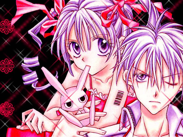 Pink hair bunny knife comb free wallpaper for desktop - medium preview image