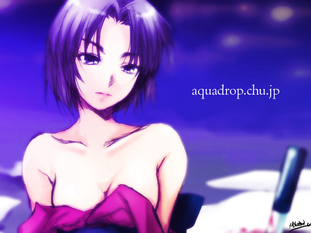 Aqua girl purple dress kimono free wallpaper for desktop - medium preview image