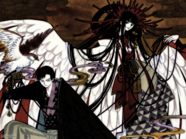 Gothic anime couple bird wings free wallpaper for desktop - medium preview image