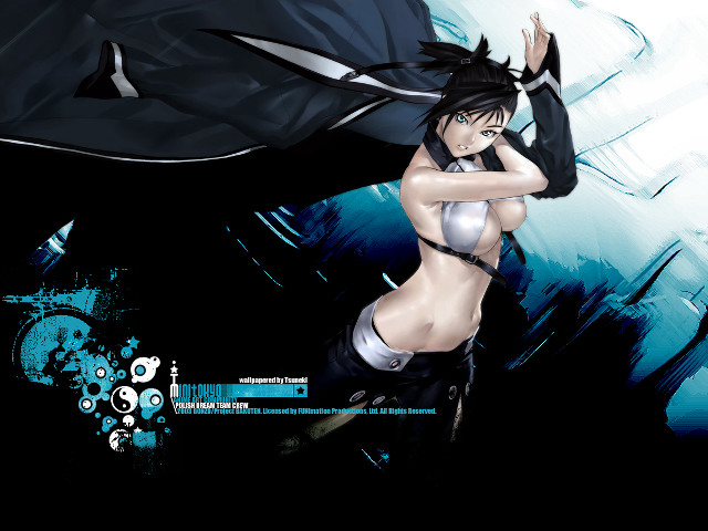 Woman bikini sword blackcloak blue free wallpaper for desktop - medium preview image