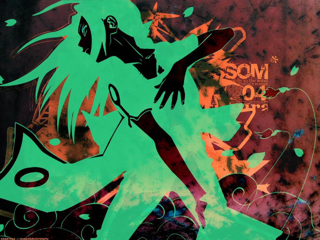 Woman scissors green background silhouette free wallpaper for desktop - medium preview image