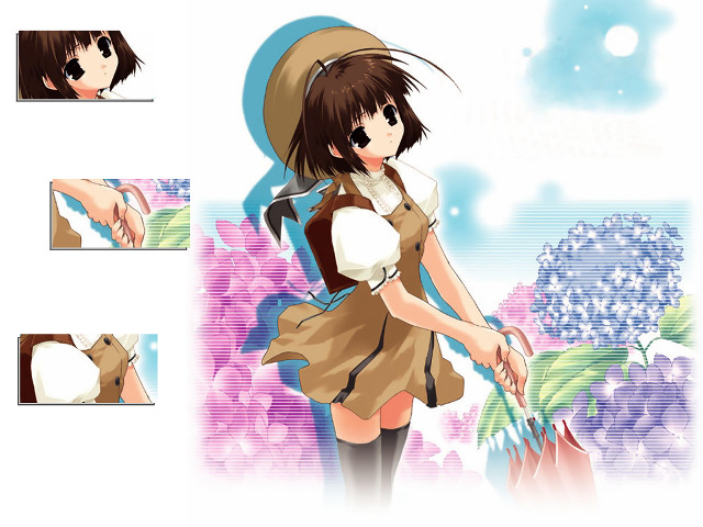 Girl brown dress flower hand free wallpaper for desktop - medium preview image