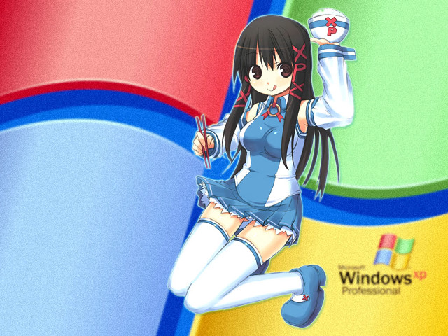Anime girl rainbow uniform mouse free wallpaper for desktop - medium preview image
