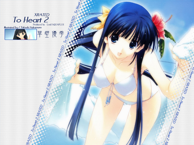 Anime girl long hair flower #2 free wallpaper for desktop - medium preview image