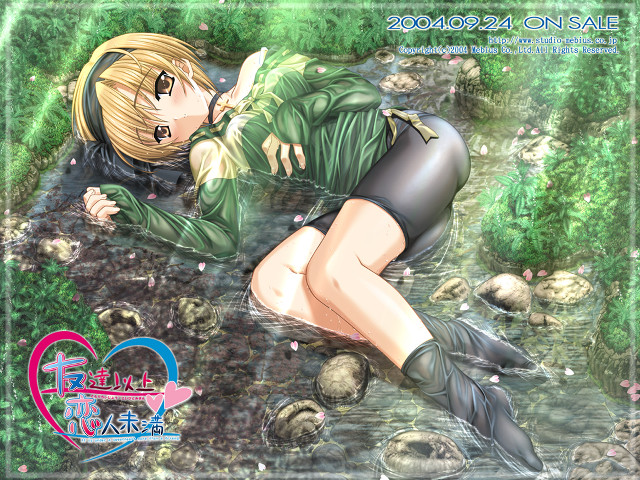 Woman lying forest blonde brown free wallpaper for desktop - medium preview image