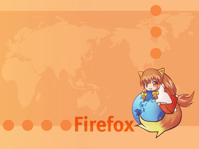 Girl firefox ball worldmap animalears free wallpaper for desktop - medium preview image
