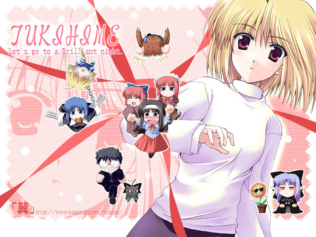 Blonde girl anime avatar red free wallpaper for desktop - medium preview image