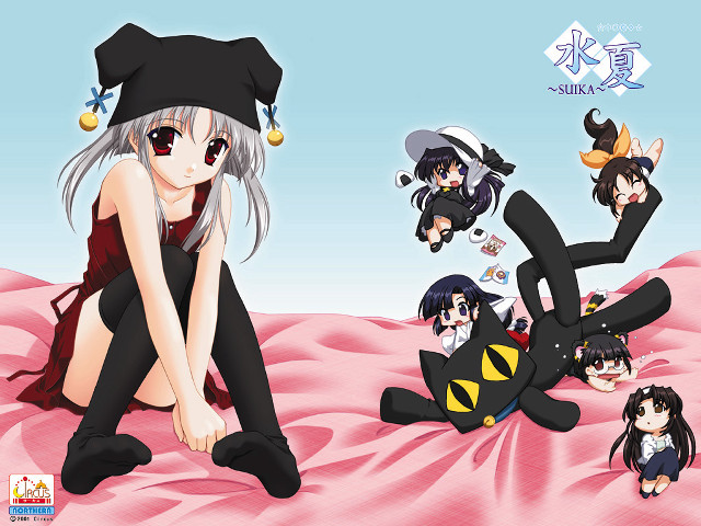 Girl black hat anime blanket free wallpaper for desktop - medium preview image