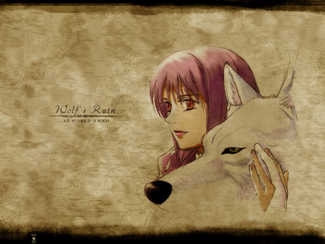 Pink hair wolf head anime free wallpaper for desktop - medium preview image