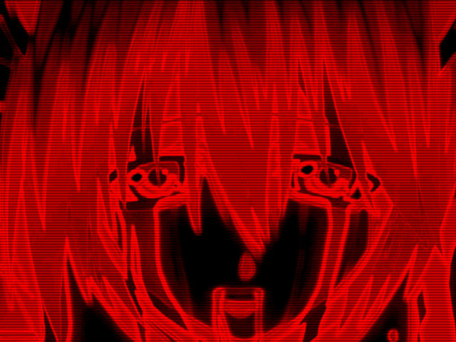 Creepy woman red background eyes free wallpaper for desktop - medium preview image