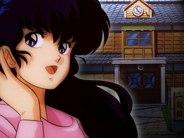 Woman pinkshirt house clock anime free wallpaper for desktop - medium preview image