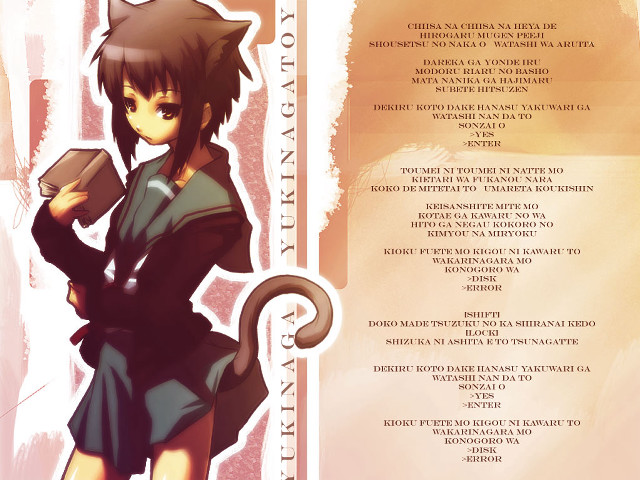 Girl book anime cat credits free wallpaper for desktop - medium preview image