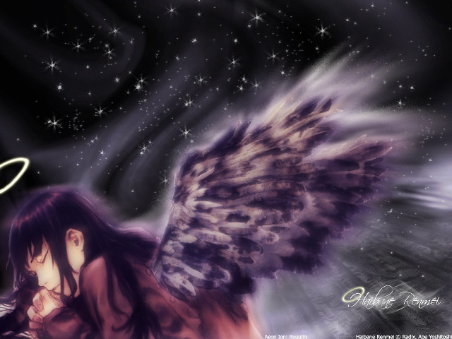 Angel wings starry sky christmas free wallpaper for desktop - medium preview image