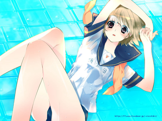 Girl sailorpool anime bubble water free wallpaper for desktop - medium preview image