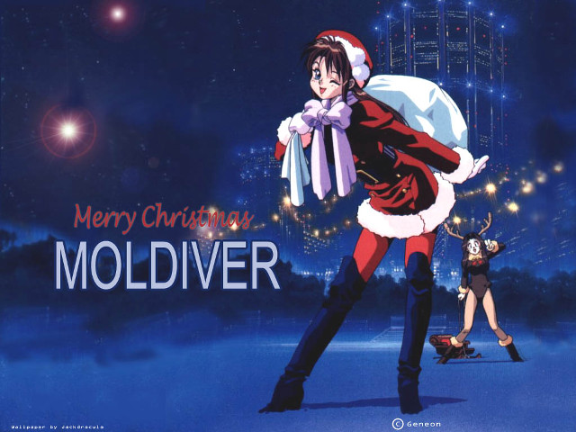 Santa woman presents city fireworks free wallpaper for desktop - medium preview image