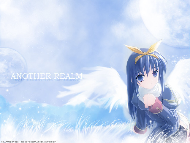 Anime girl blue hair angel #4 free wallpaper for desktop - medium preview image