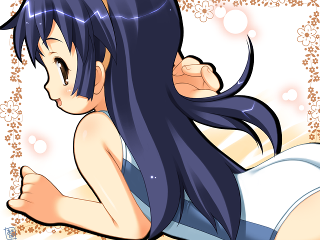 Girl longhair bubbles anime swimsuit free wallpaper for desktop - medium preview image