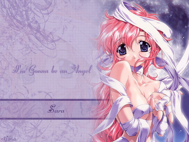 Anime girl pink hair white free wallpaper for desktop - medium preview image