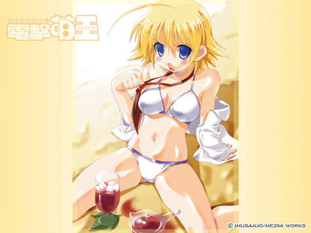 Cartoon woman bikini beach drink free wallpaper for desktop - medium preview image