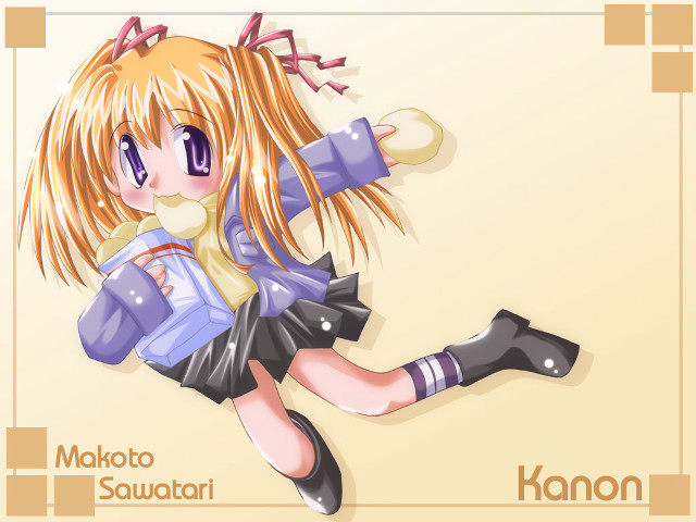 Cartoon girl flying blue shirt free wallpaper for desktop - medium preview image