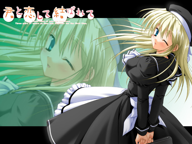 Anime blonde haired black dress free wallpaper for desktop - medium preview image