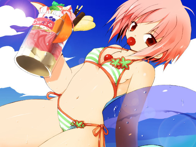 Ayako bikini soda juice cherry free wallpaper for desktop - medium preview image