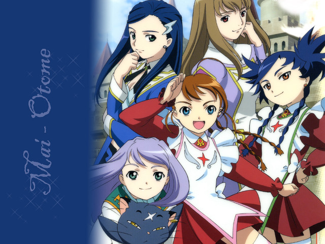 Anime girls blue background album free wallpaper for desktop - medium preview image