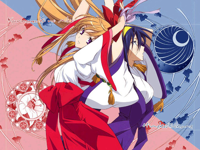 Anime dancing girls pink blue free wallpaper for desktop - medium preview image