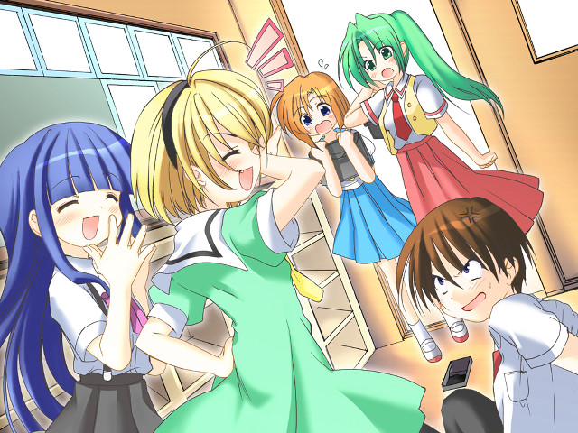 Anime girls room windows door free wallpaper for desktop - medium preview image