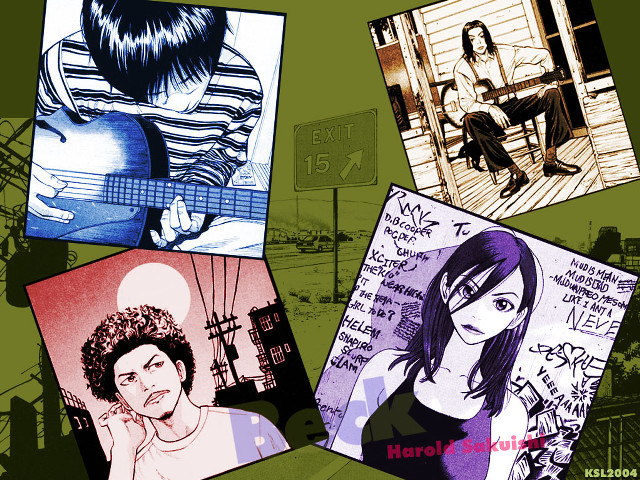Guitar women men comic art free wallpaper for desktop - medium preview image