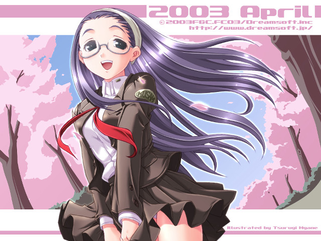 Girl glasses long hair wind free wallpaper for desktop - medium preview image