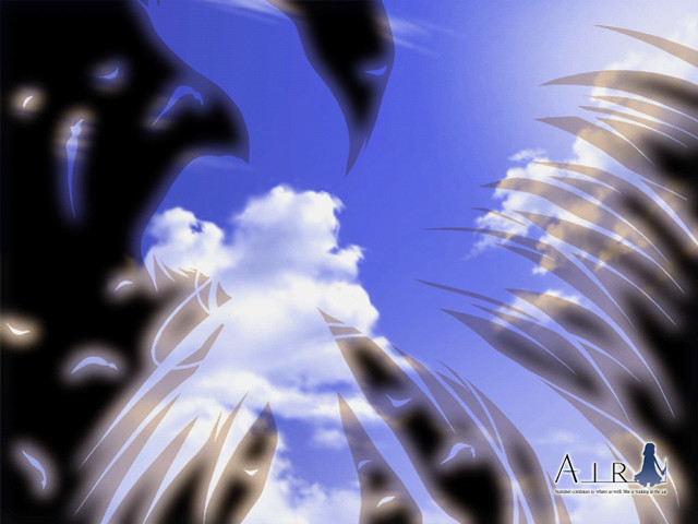 Bird flying clouds blue sky free wallpaper for desktop - medium preview image