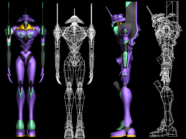 Robot views wireframe netart purple free wallpaper for desktop - medium preview image