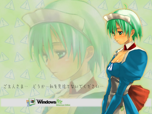 Anime greenhair blueoutfit whitehat greenbackground free wallpaper for desktop - medium preview image