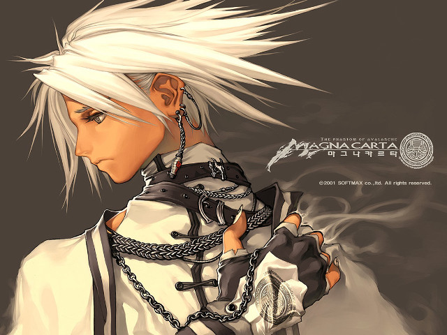 White hair chain gothic anime free wallpaper for desktop - medium preview image