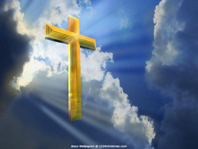Cross in sky clouds sunbeam free wallpaper for desktop - medium preview image