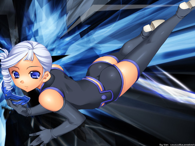 Flying cartoon girl rayonism anime free wallpaper for desktop - medium preview image