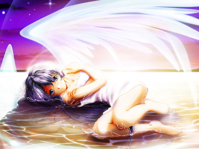 Angelic woman fantasy anime water free wallpaper for desktop - medium preview image
