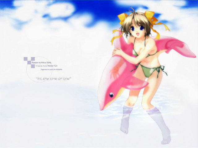 Girl bikini pink fish water free wallpaper for desktop - medium preview image