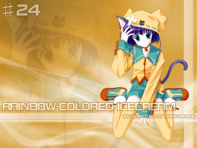 Girl yellow skateboard anime holography free wallpaper for desktop - medium preview image