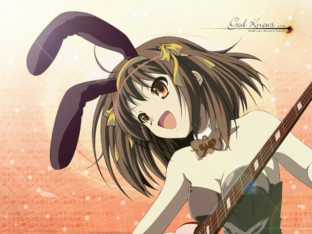 Girl guitar hat bow animal free wallpaper for desktop - medium preview image