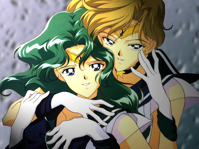 Anime hugging sailor senshi water free wallpaper for desktop - medium preview image