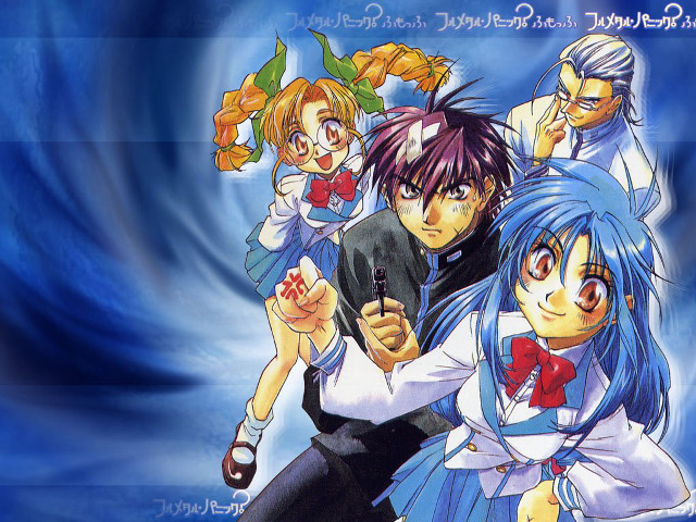 Anime group blue background braid free wallpaper for desktop - medium preview image