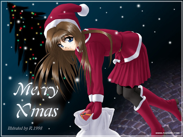 Santa woman on toilet snowy free wallpaper for desktop - medium preview image