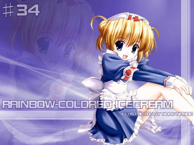 Anime girl blonde hair blue #3 free wallpaper for desktop - medium preview image