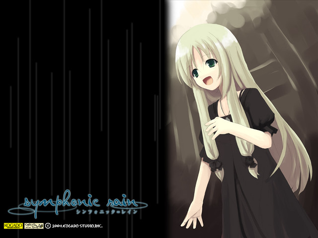 Girl white hair rain hand free wallpaper for desktop - medium preview image