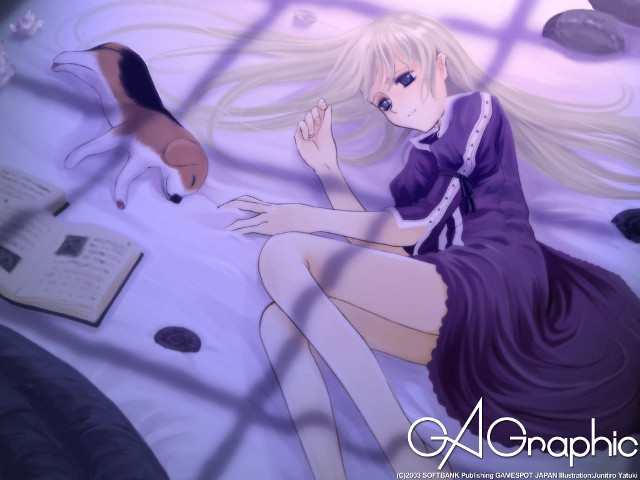 Alice prin girl bed cat free wallpaper for desktop - medium preview image